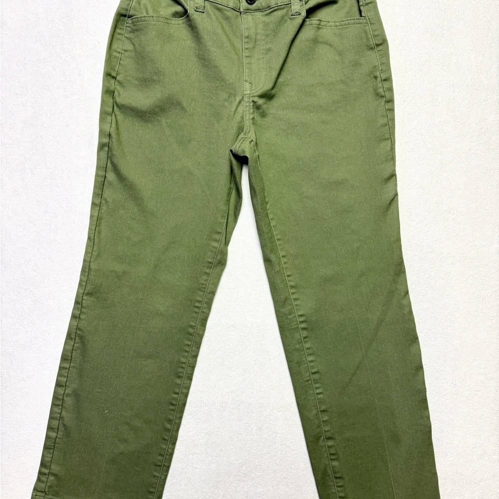 DG2 by Diane Gilman Olive Green Straight Leg Jeans